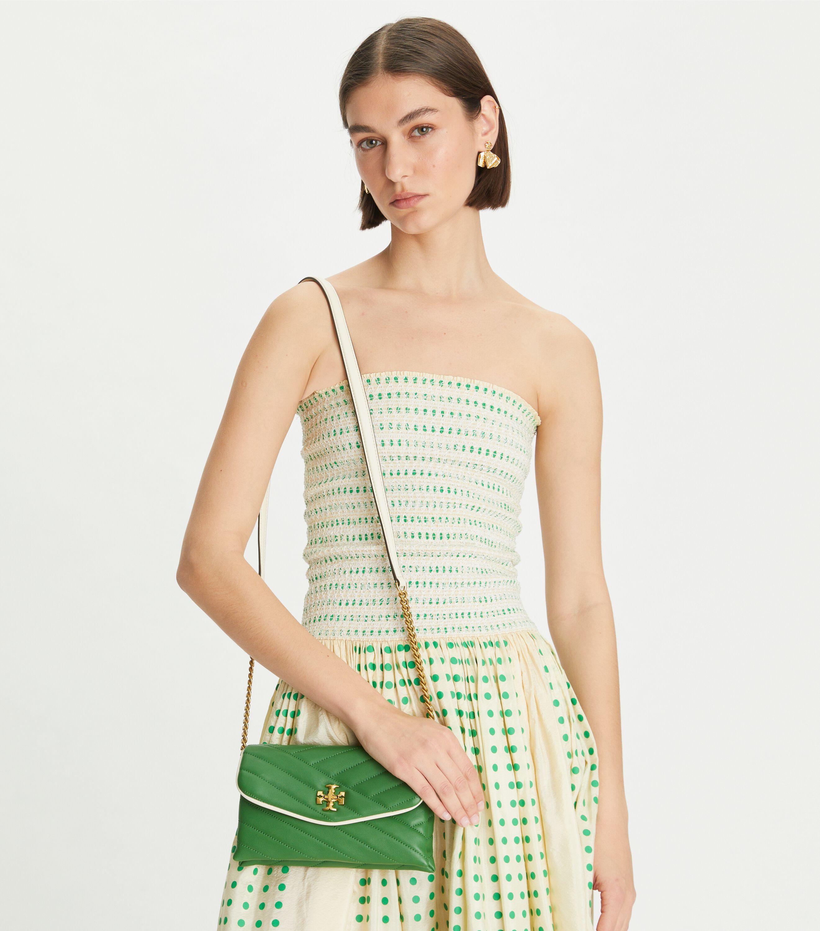 Kira chevron printed chain wallet clearance