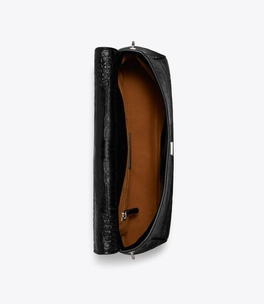 tory burch charlie croc embossed shoulder bag