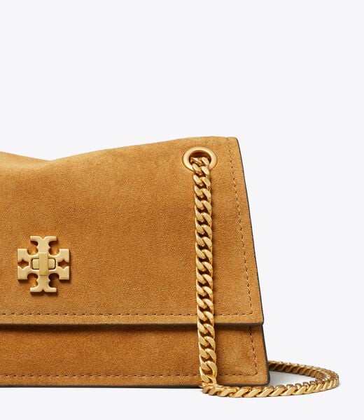 tory burch حقيبة كتف كيرا تيرنلوك صغيرة من جلد الغزال