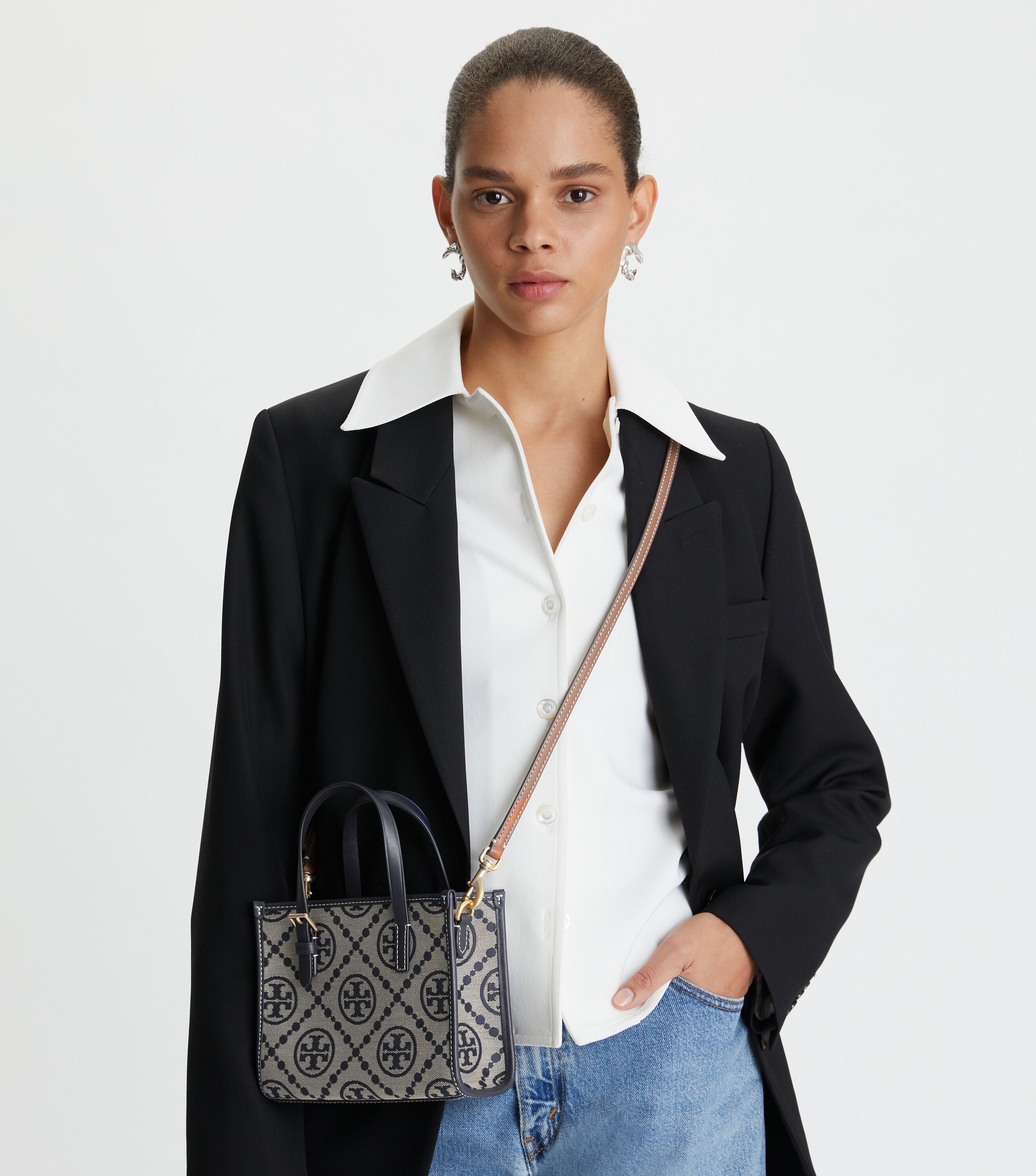 Tory Burch Mini T Monogram Square Tote Tory Burch KW