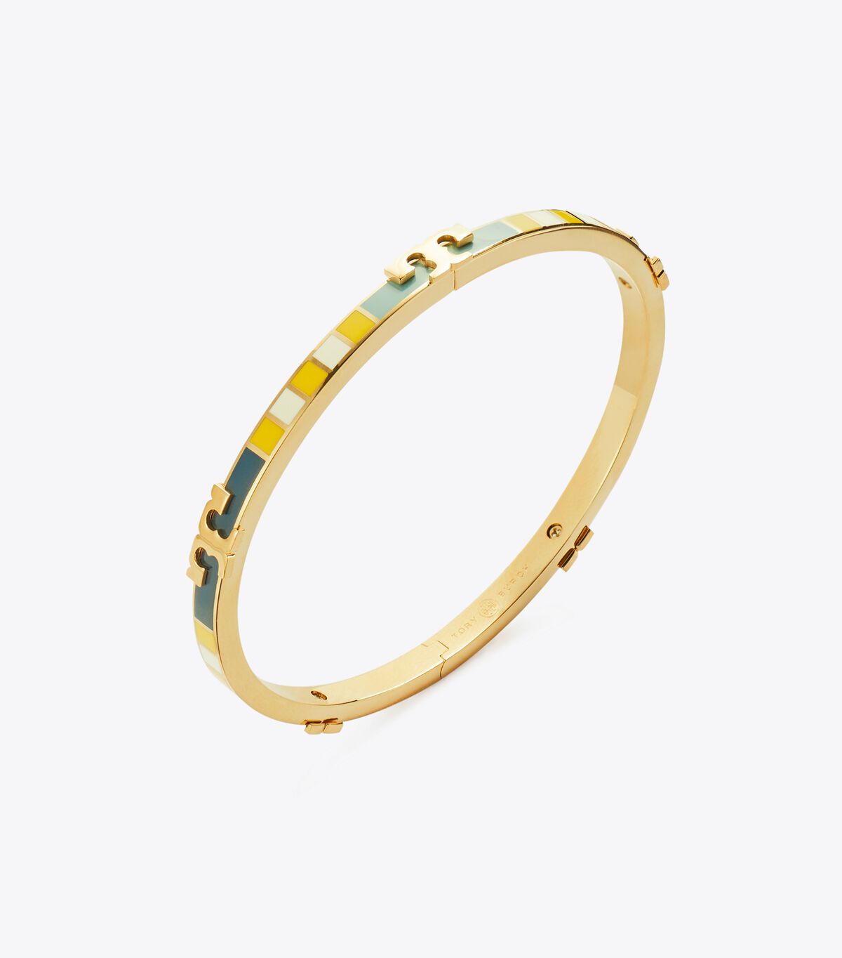 tory burch serif t enamel striped stackable bracelet
