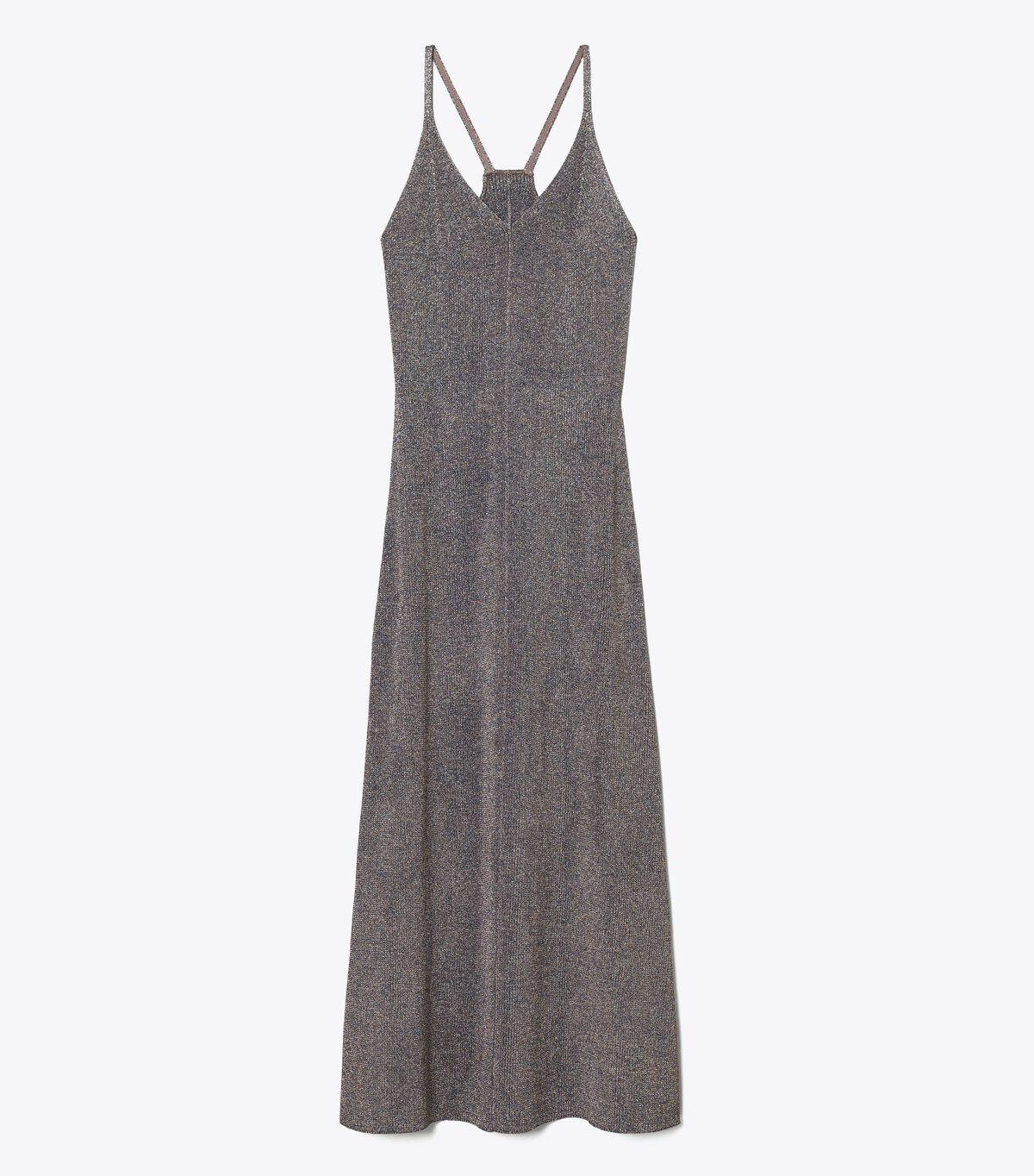tory burch metallic knitted slip dress