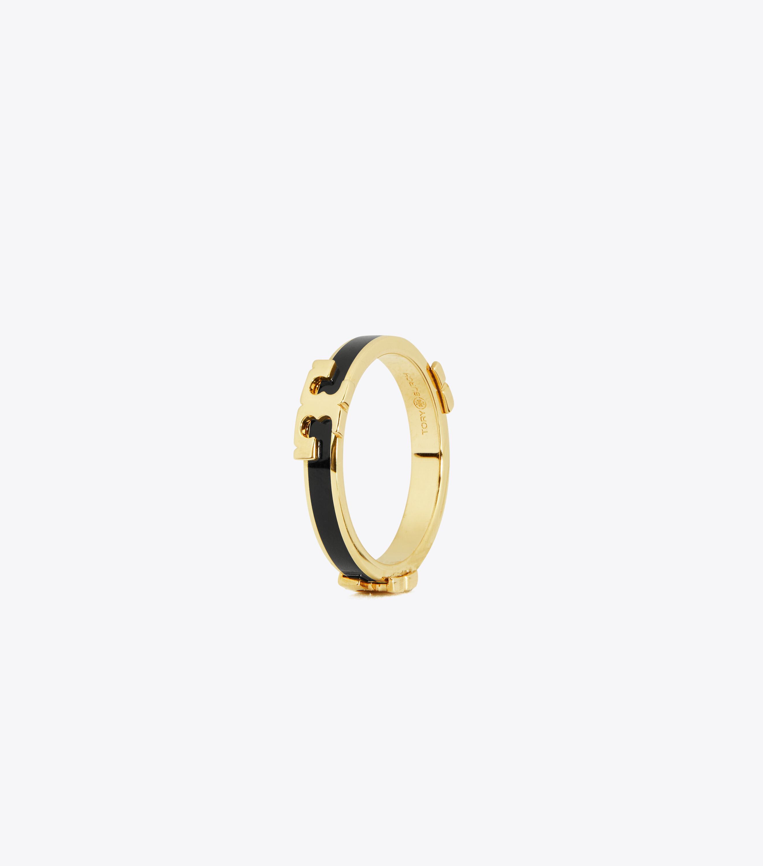 Serif T Enameled Stackable Ring Tory Burch