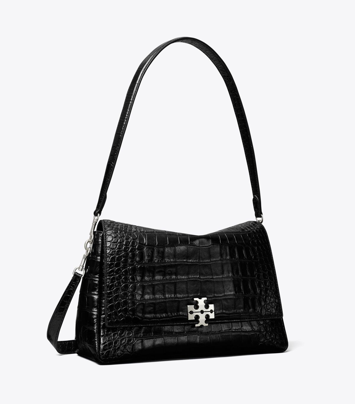 Charlie Croc-Embossed Shoulder Bag tory burch charlie croc embossed shoulder bag