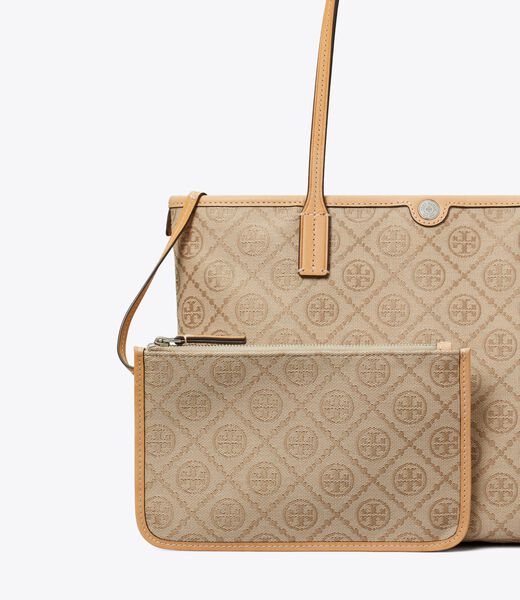 tory burch t monogram small zip tote