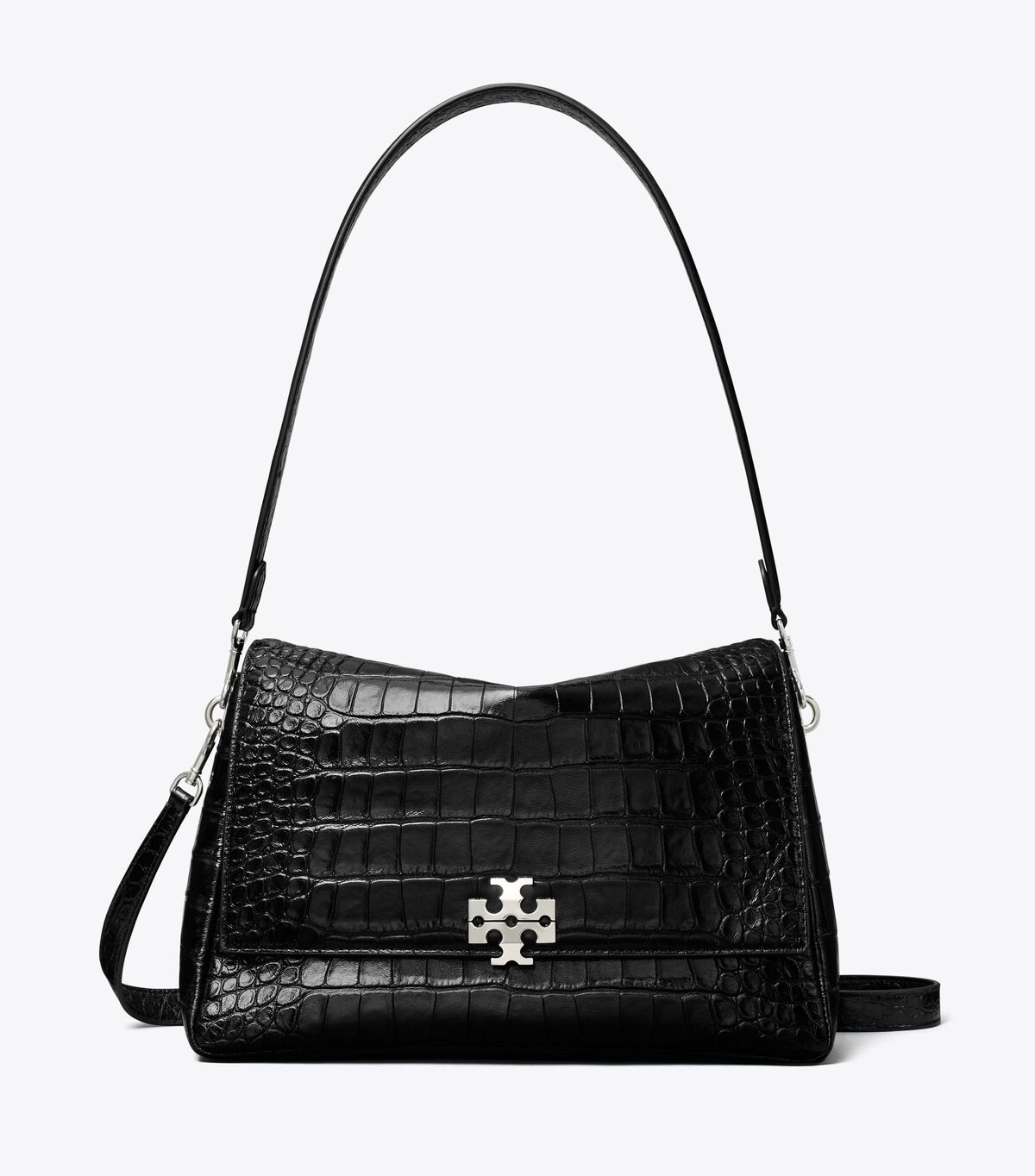 Charlie Croc-Embossed Shoulder Bag tory burch charlie croc embossed shoulder bag