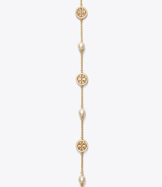 Crystal Pearl Logo Necklace | إكسسوارات | توري بر تش