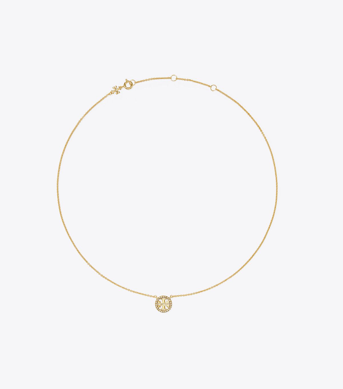 tory burch miller pave logo delicate necklace