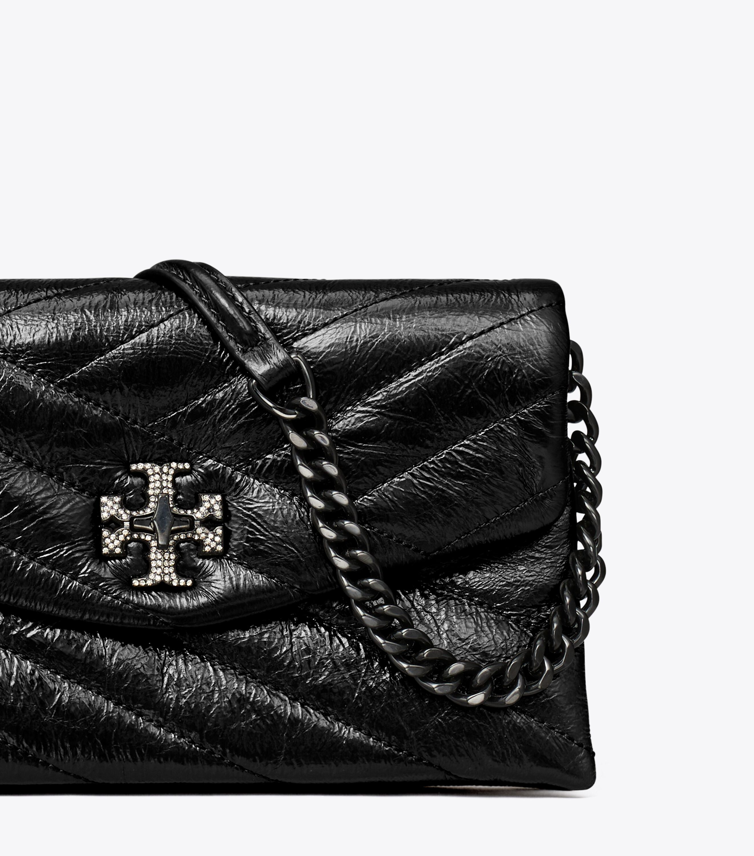 Tory Burch Kira Chevron Metallic Pave Logo Chain Wallet Tory Burch KW
