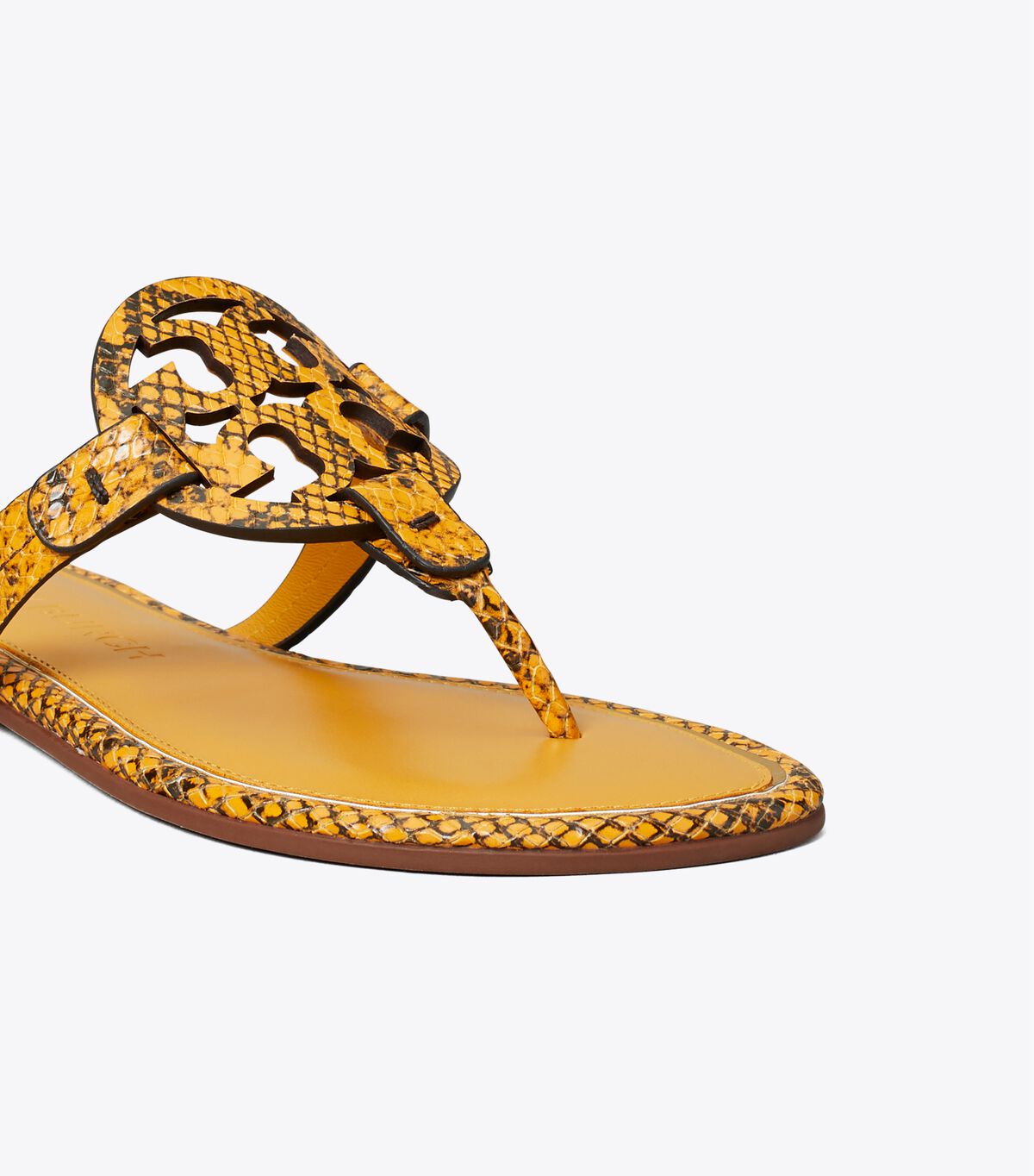 tory burch miller sandal embossed leather