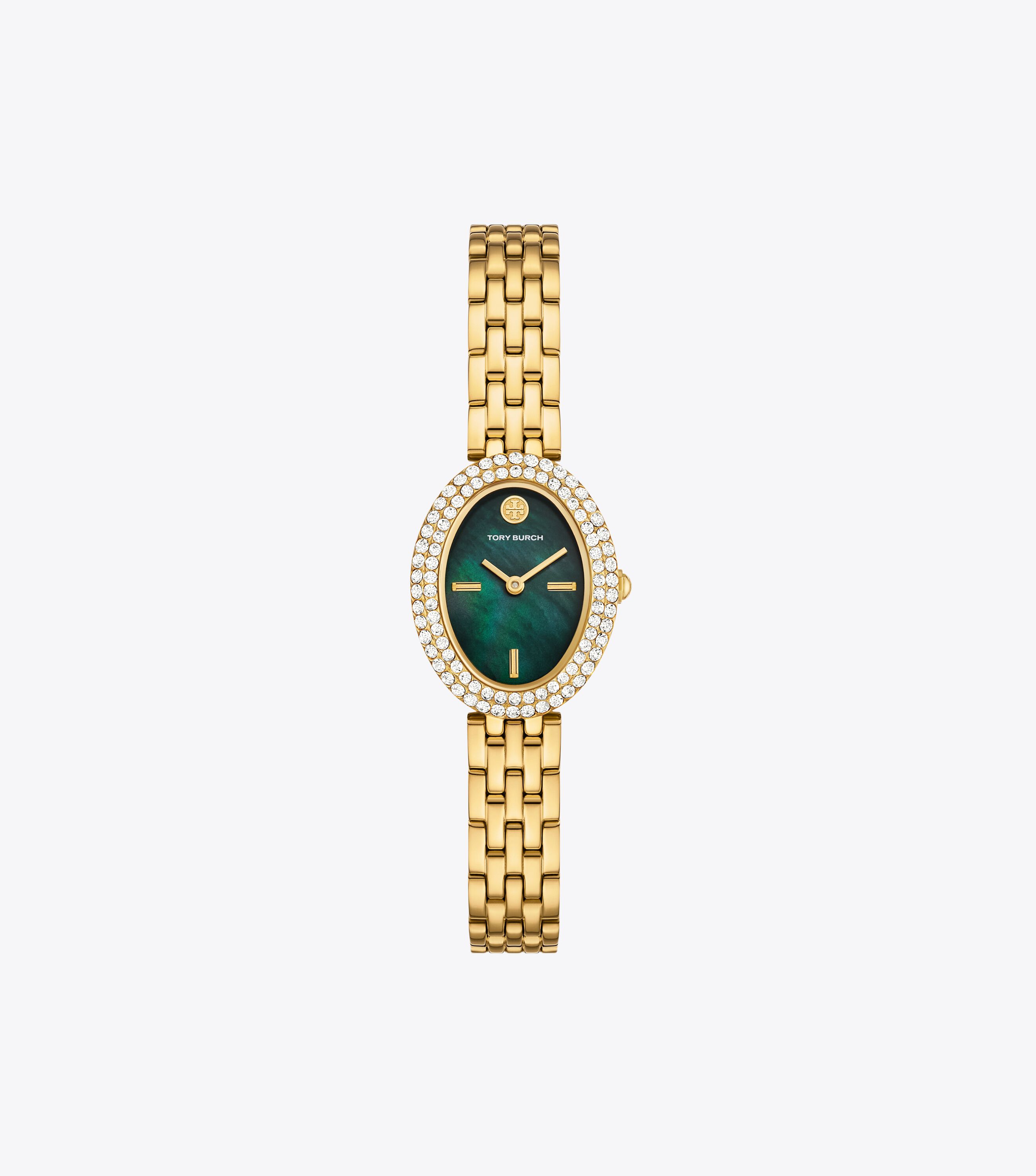 TORY BURCH ゴールド グリーン 時計 Oval Watch, Green-Tinted Mop/Stones/Gold | Tory Burch KW