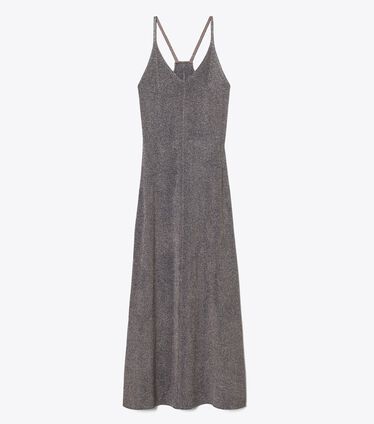 Metallic Knitted Slip Dress