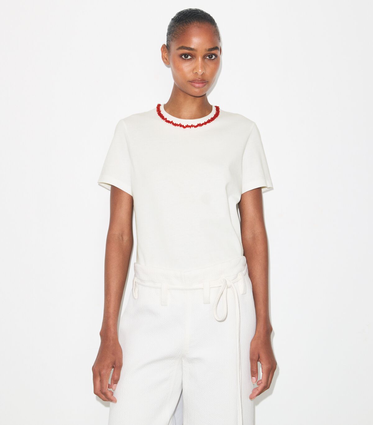 Embellished Cotton T-Shirt tory burch embellished cotton t shirt