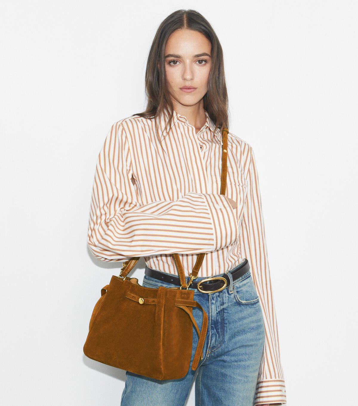 tory burch romy suede bucket bag