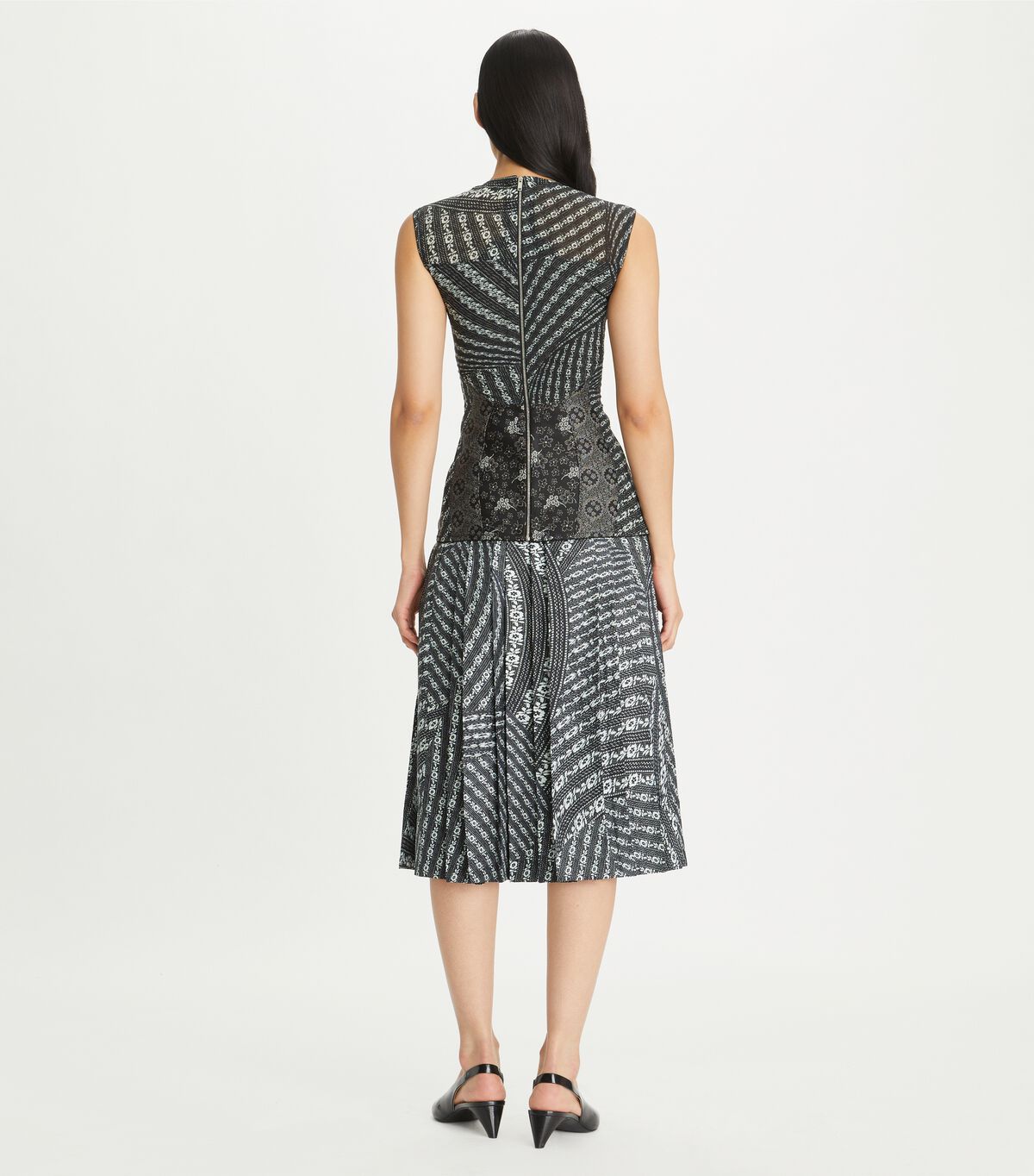 tory burch pleated silk skirt