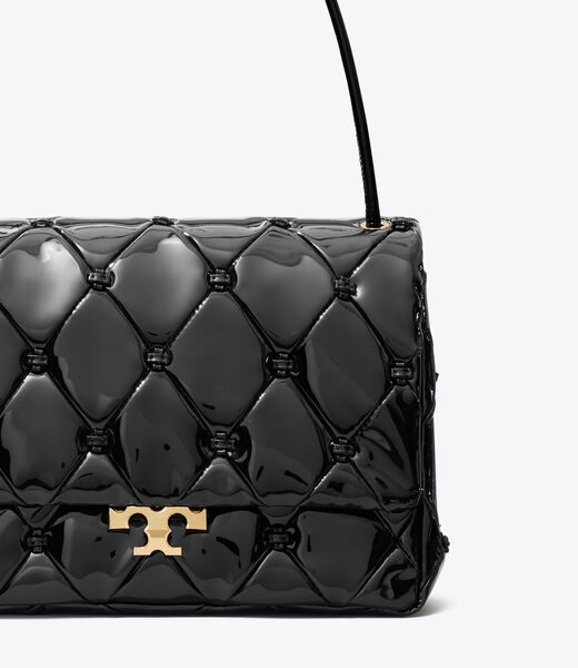 Bunny Knot Runway Patent Leather Shoulder Bag tory burch bunny knot runway patent leather shoulder bag