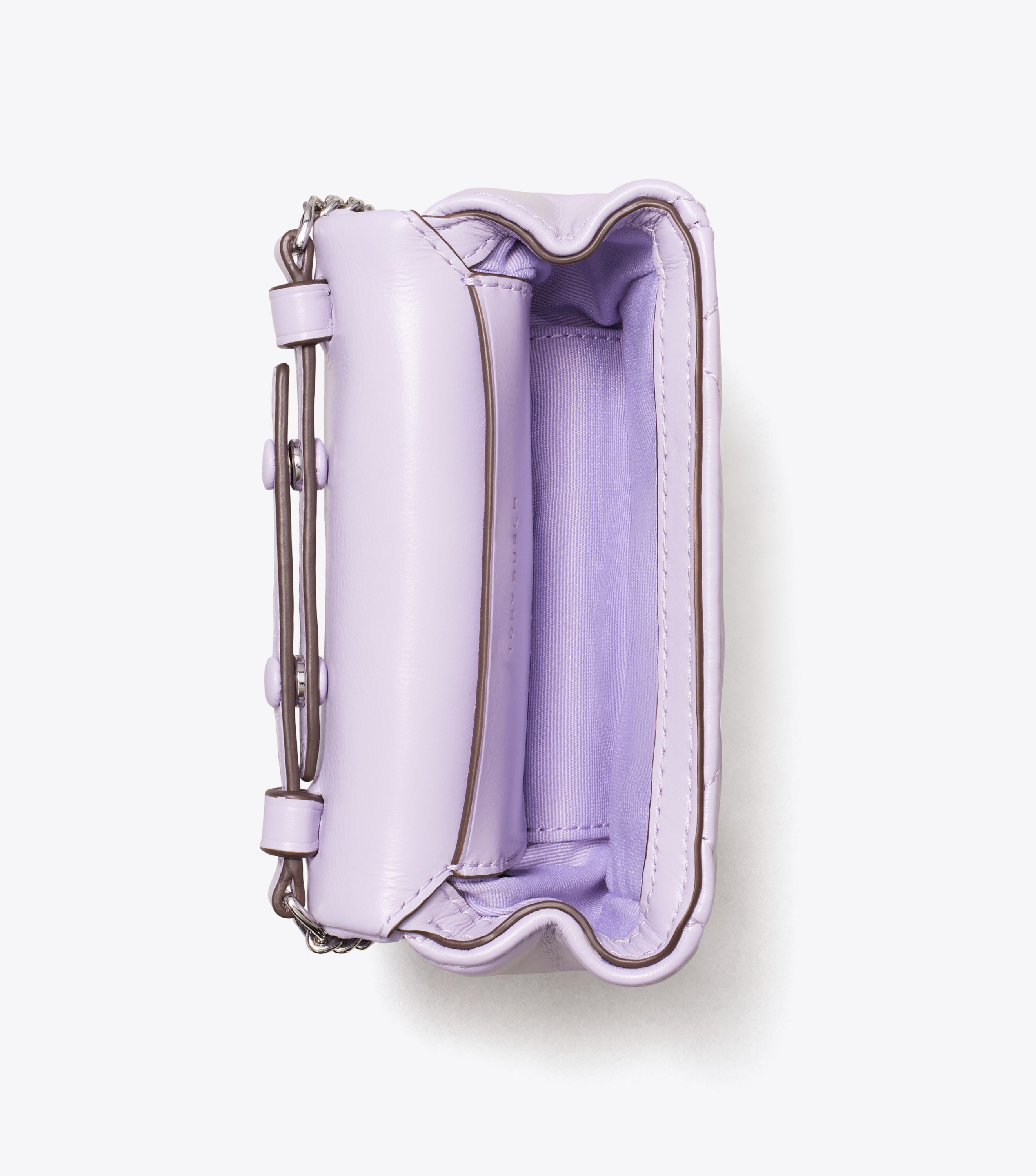 Mini Kira Diamond Quilt Clover Chain Wallet, Purple Heather | Tory