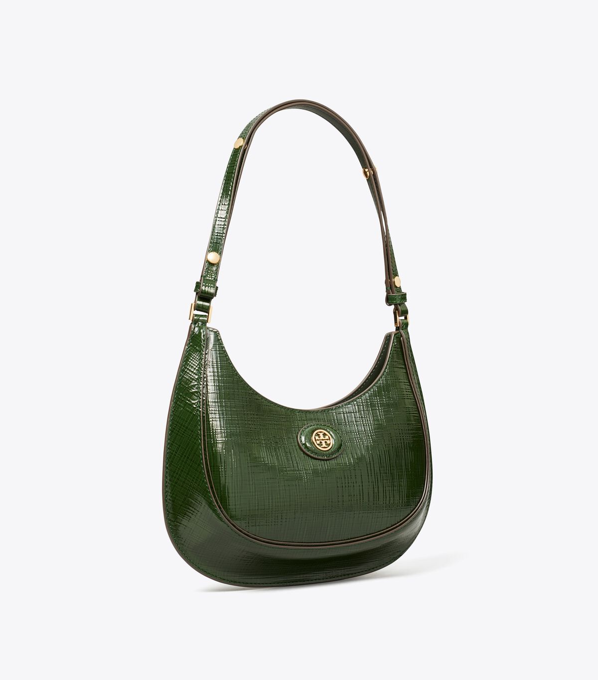 tory burch robinson crosshatched convertible crescent bag