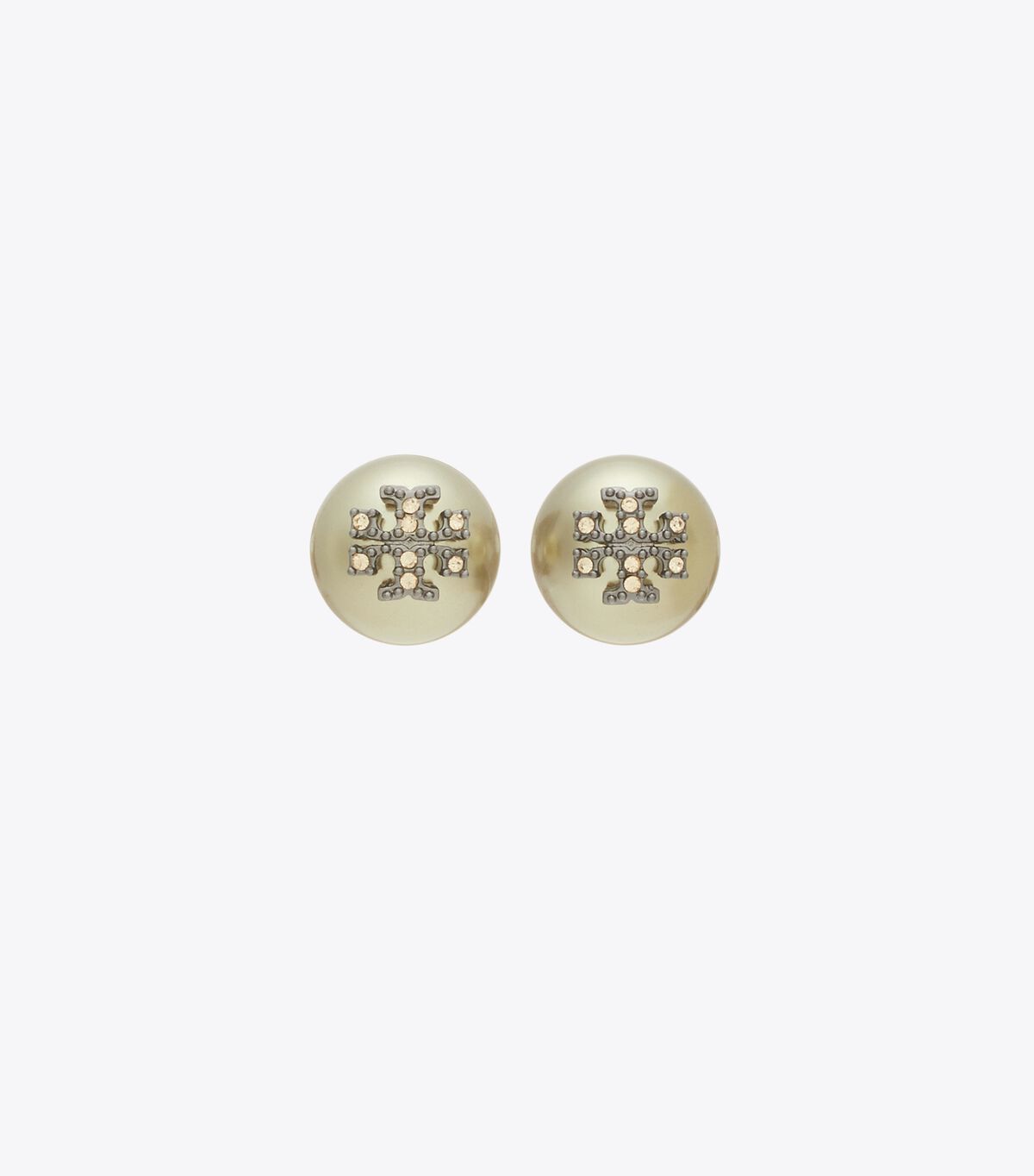tory burch moondance pearl and pave stud earrings
