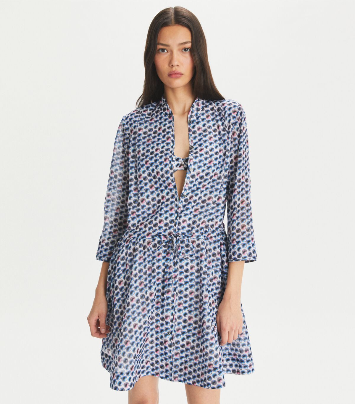 tory burch printed mini shirtdress