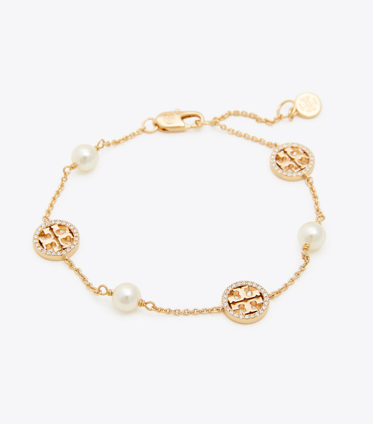 Crystal Pearl Logo Bracelet
