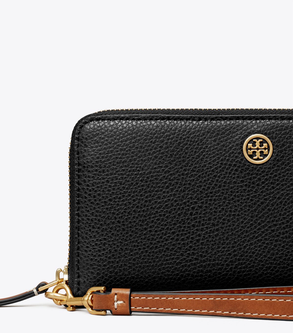 tory burch robinson pebbled zip continental wallet