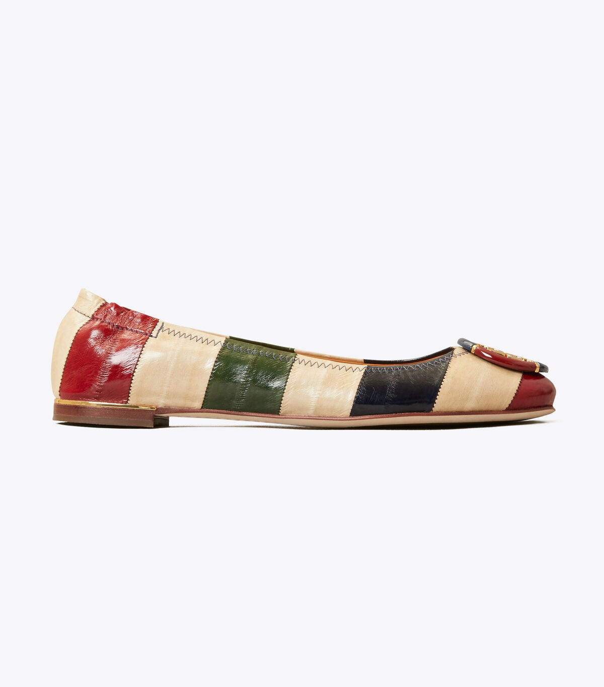 tory burch multi logo ballet flat