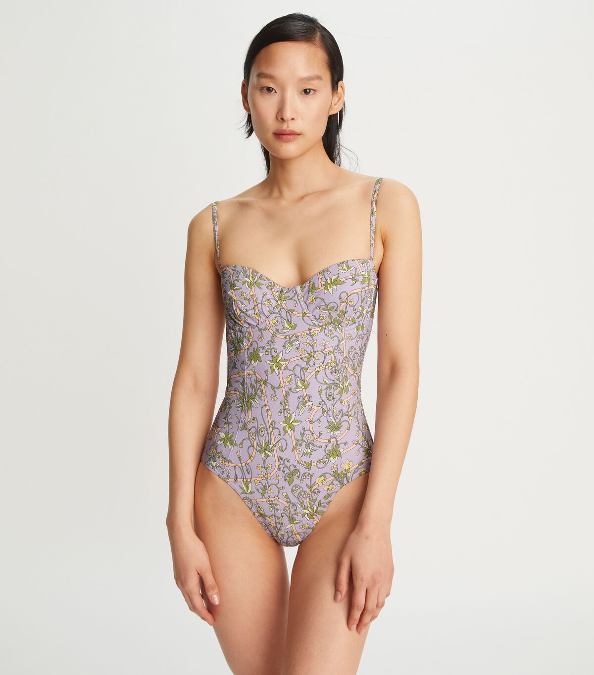 Printed Underwire One-Piece Swimsuit