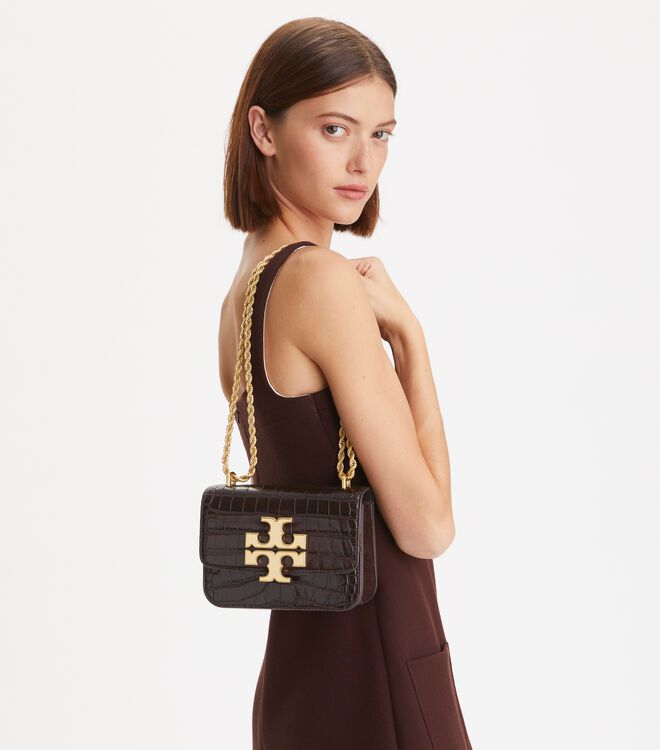 Tory Burch Eleanor Croc Embossed Satchel