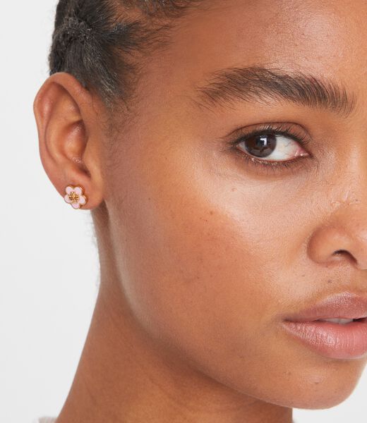 tory burch kira enamel flower stud earring
