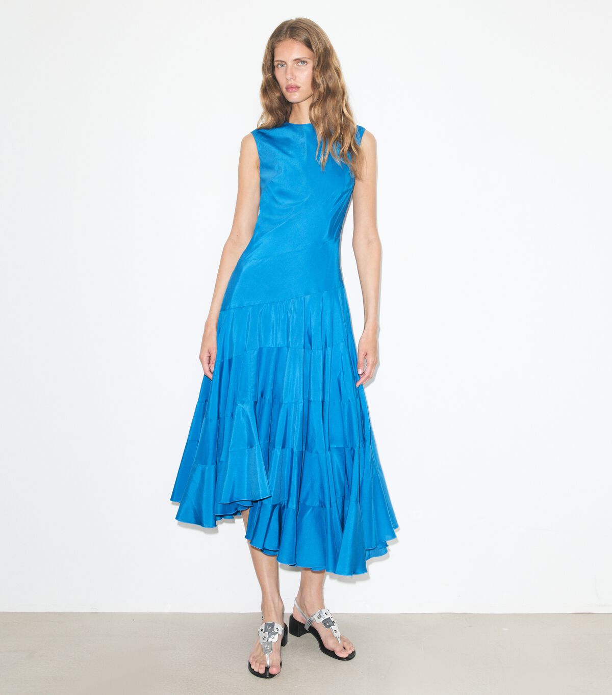 Flared Cotton Silk Dress tory burch flared cotton silk dress