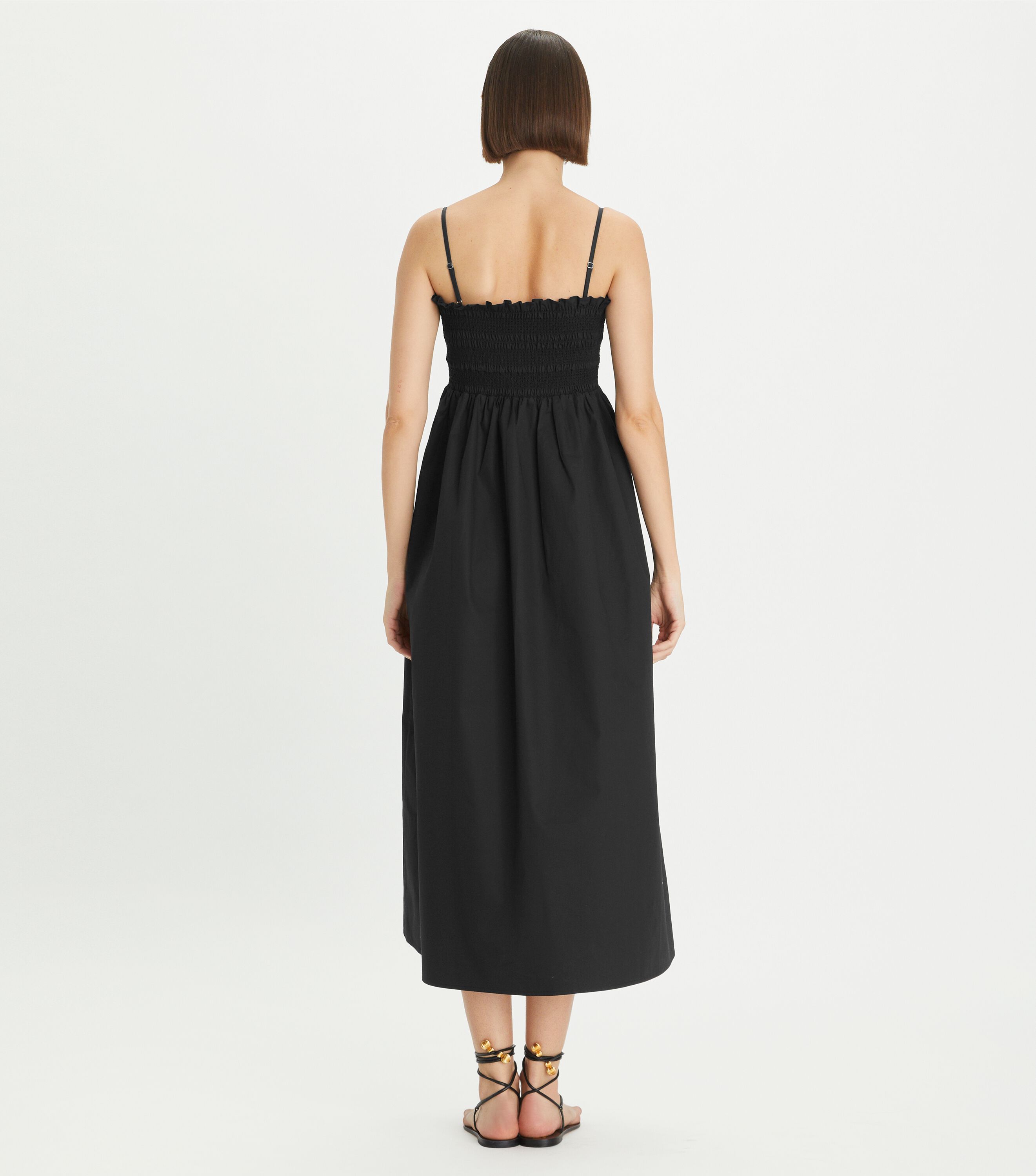 ワンピース TORY BURCH 'Smocked Cotton' dress Black Smocked Cotton Midi Dress, Black | Tory Burch KW