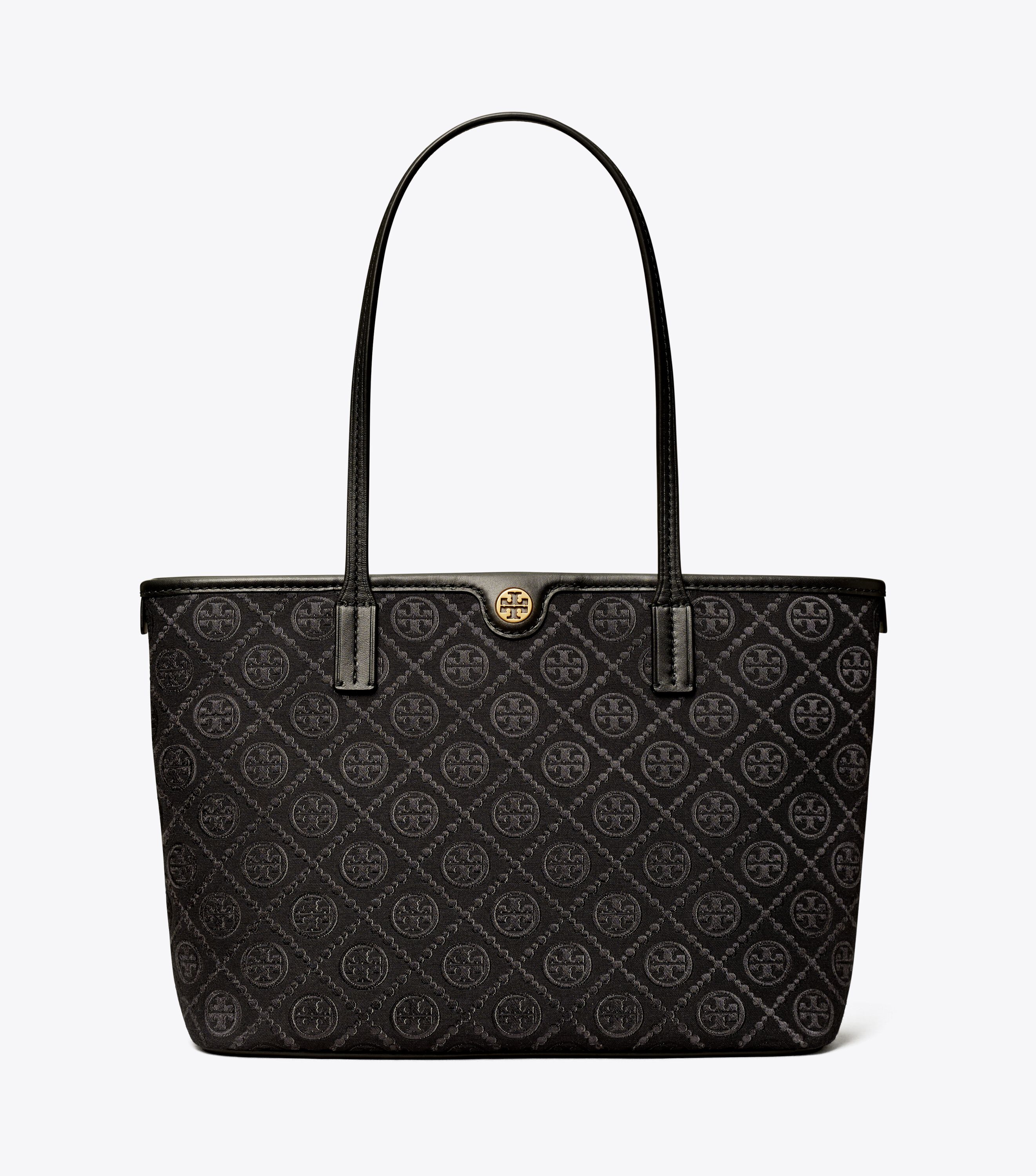 【きれいめファッション51選】上品さと清潔感をキープし Black Tote, Zip Monogram T Small | KW Burch Tory バッグ