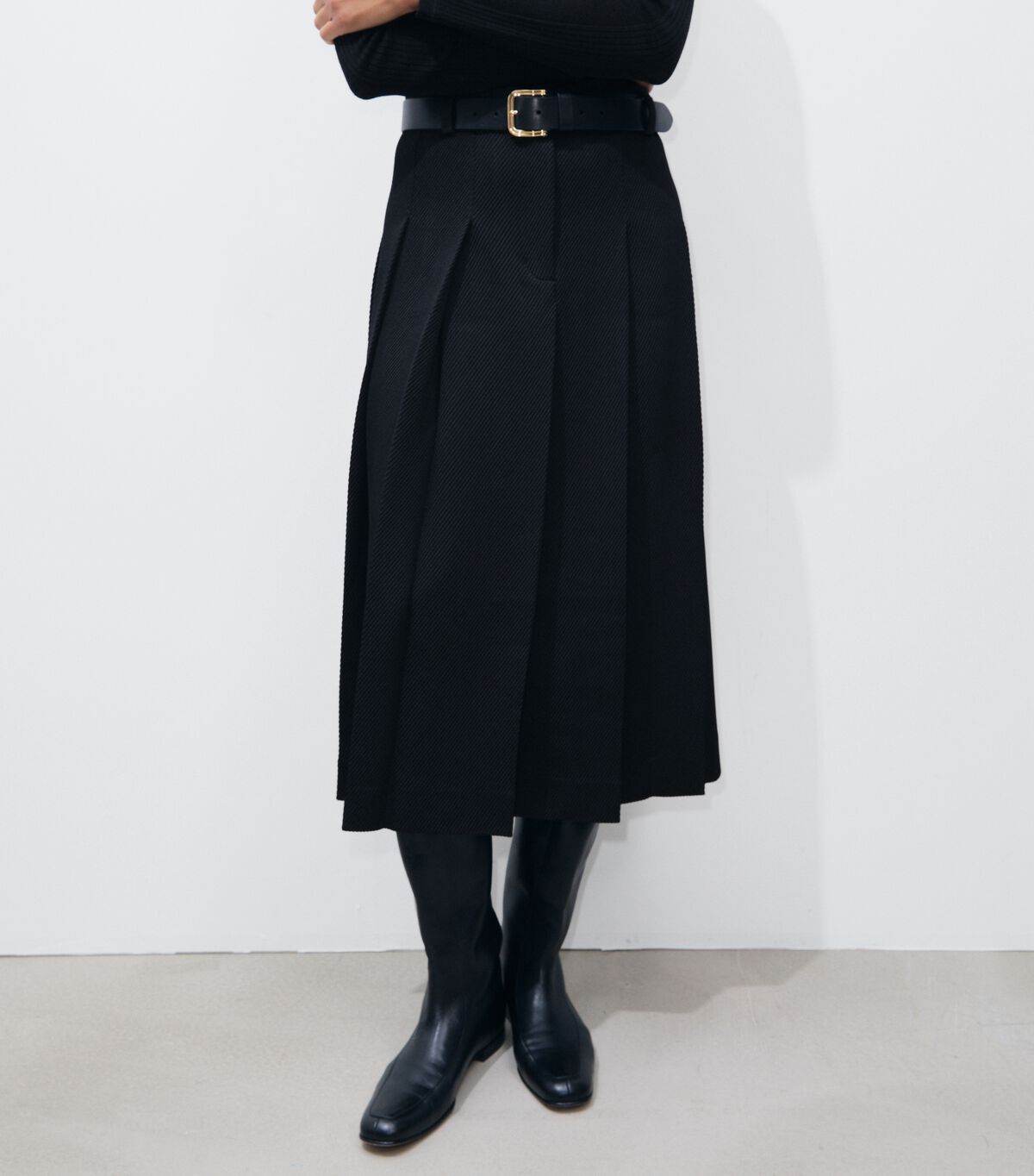 tory burch tailored twill pleated skirt