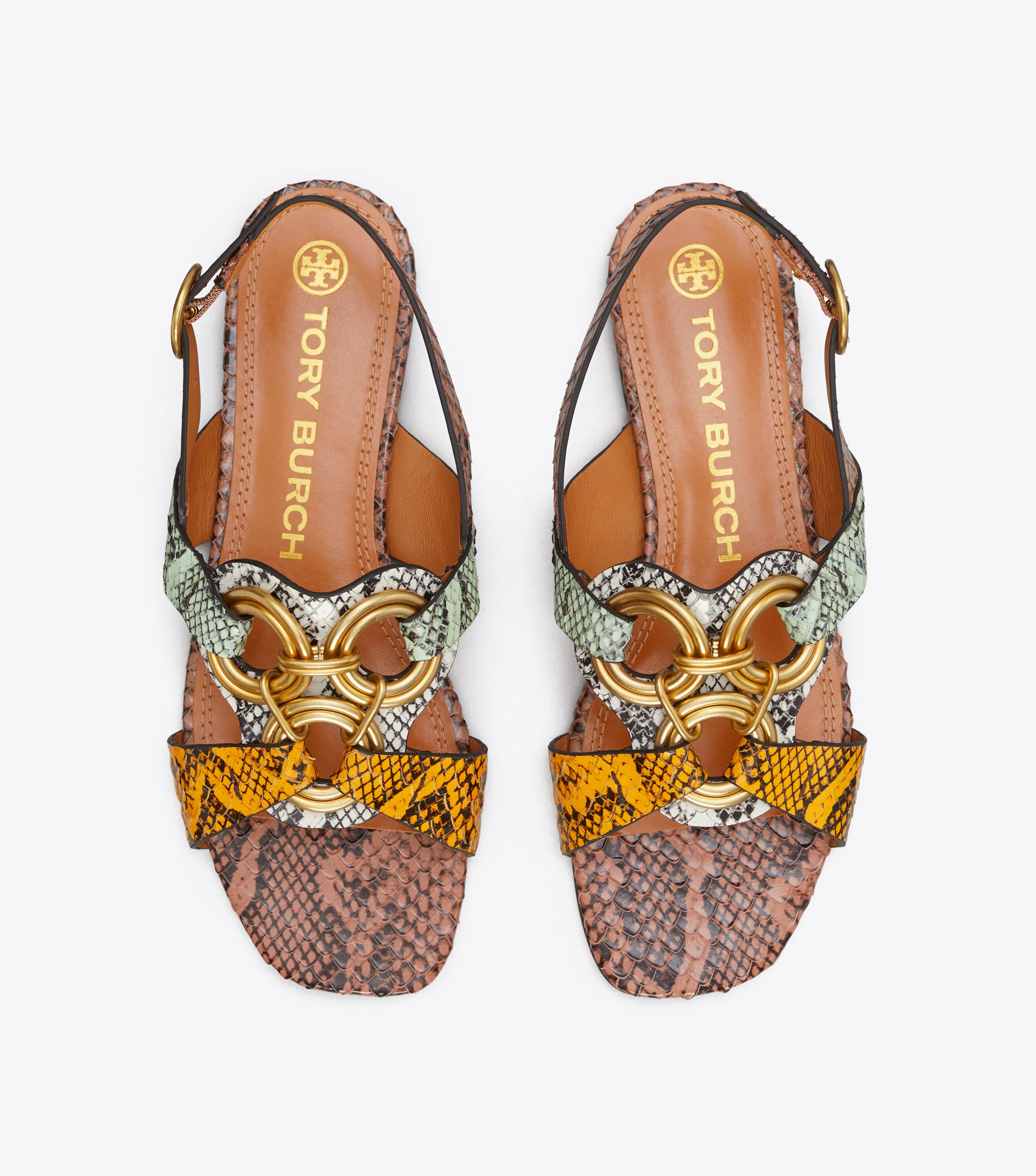 Snake print tory burch sandals sales