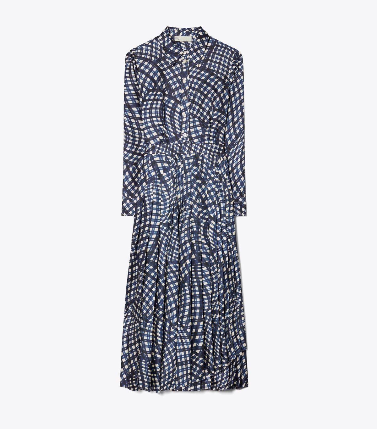 Printed Pleated Silk Twill Dress