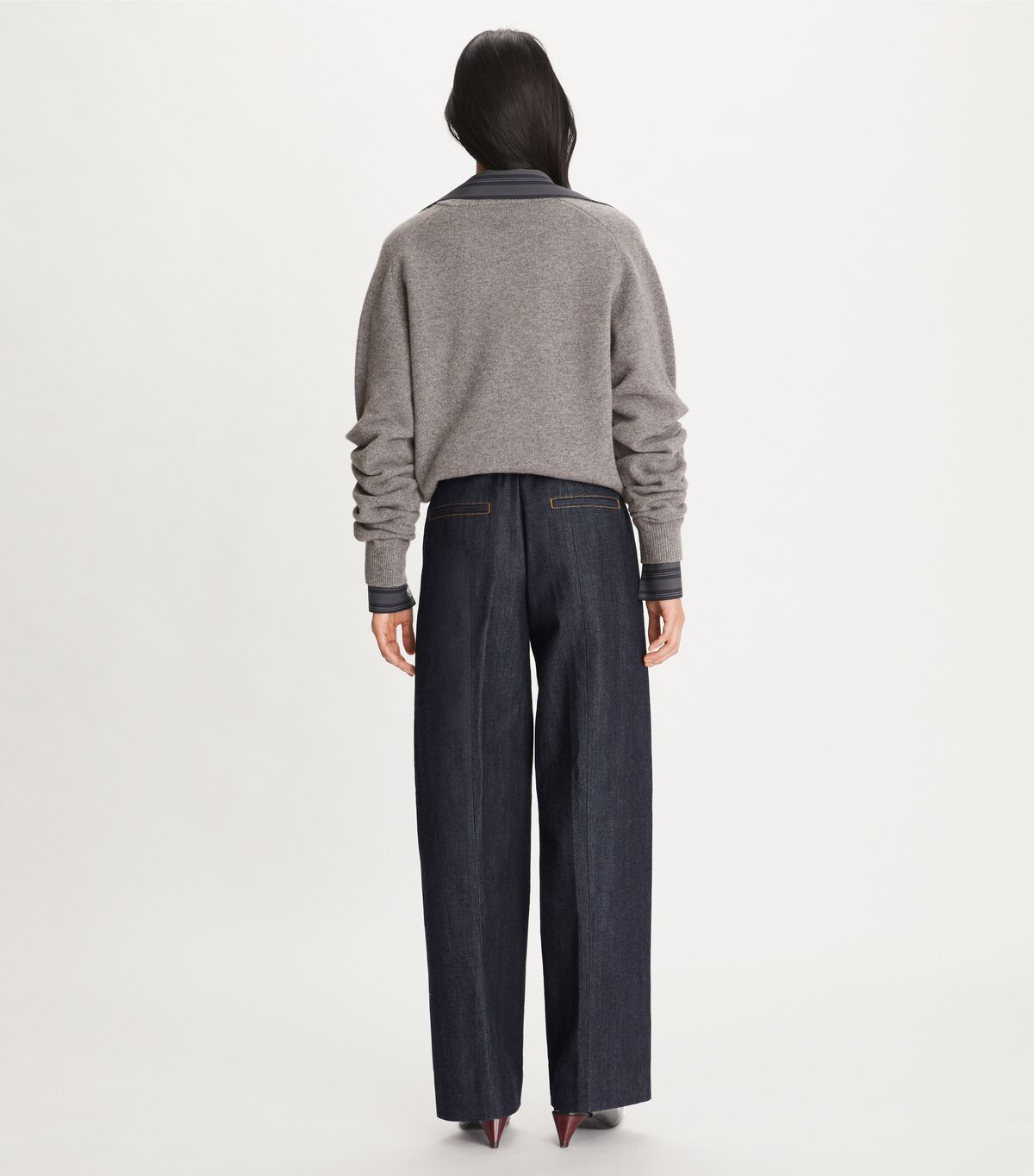 tory burch wool v neck sweater