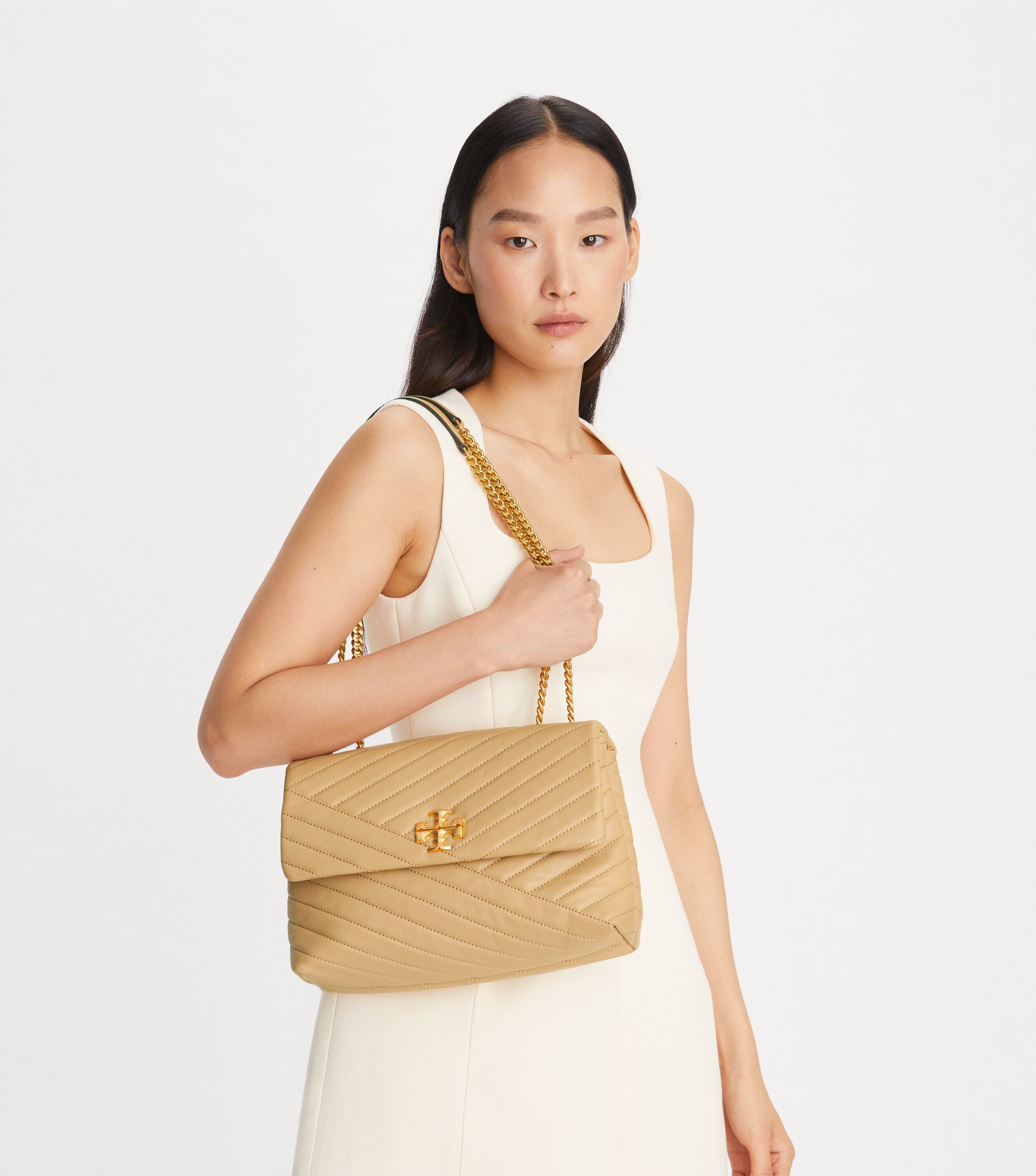 Kira chevron quilted leather shoulder bag outlet