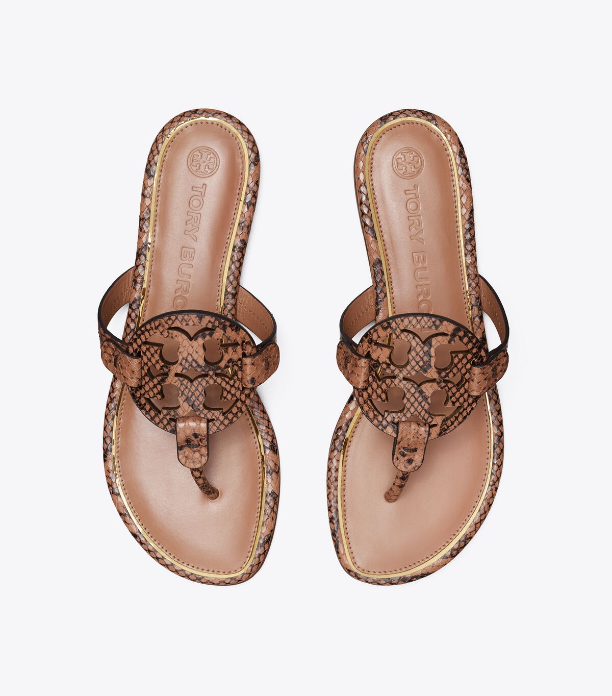 tory burch miller sandal embossed leather