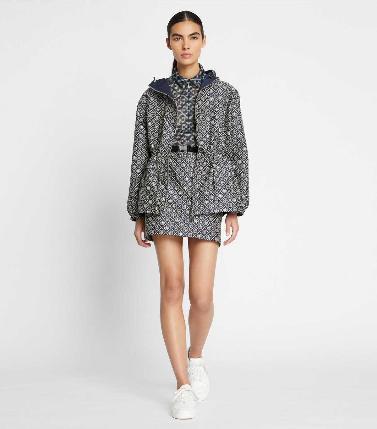 tory burch t monogram jacquard anorak