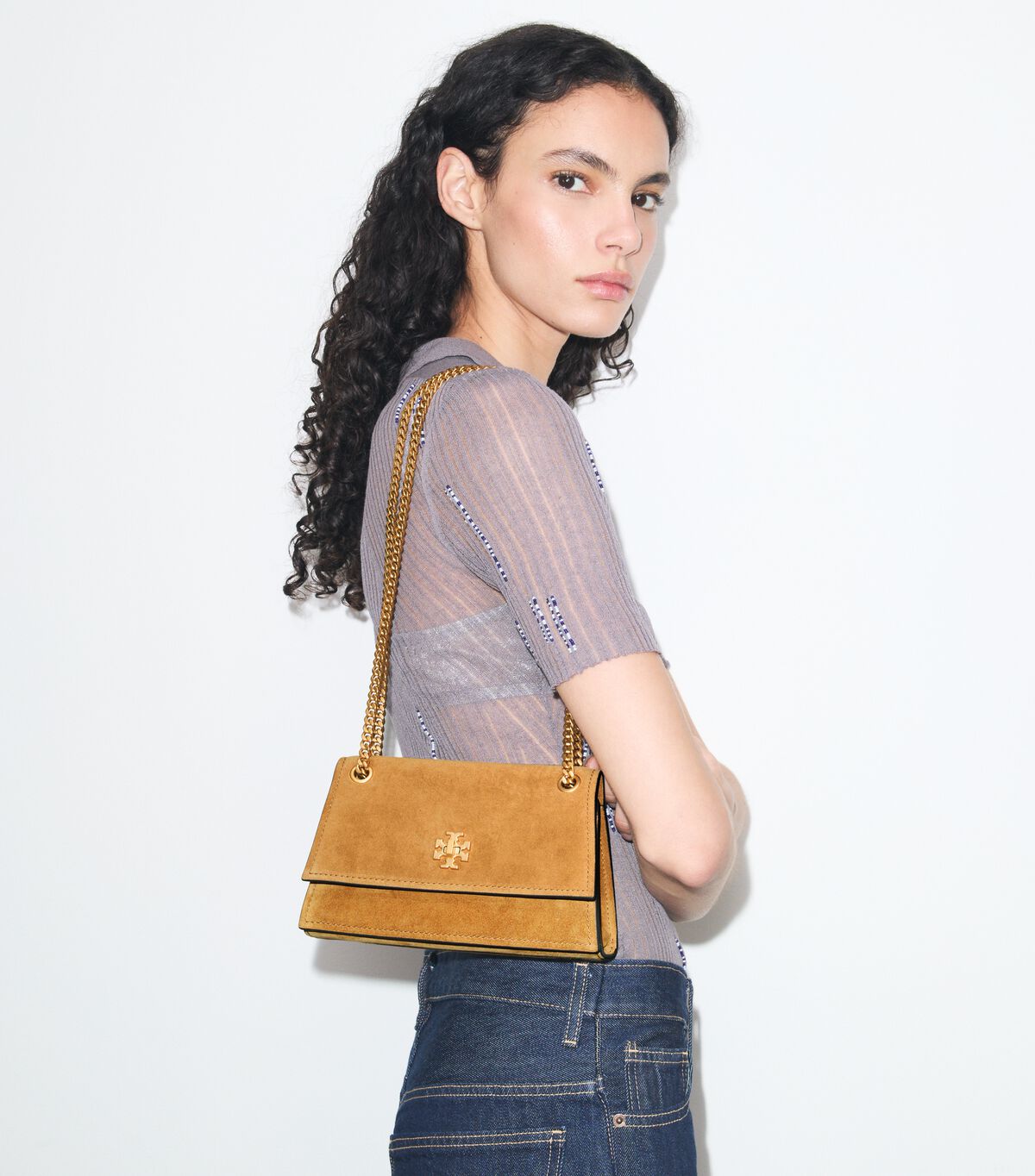 Mini Kira Turnlock Suede Shoulder Bag tory burch mini kira turnlock suede shoulder bag