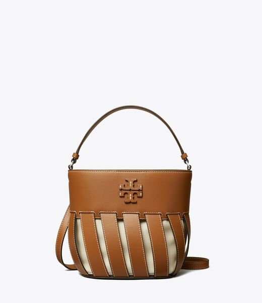 Tory Burch Small McGraw Woven Stripe Bucket Bag