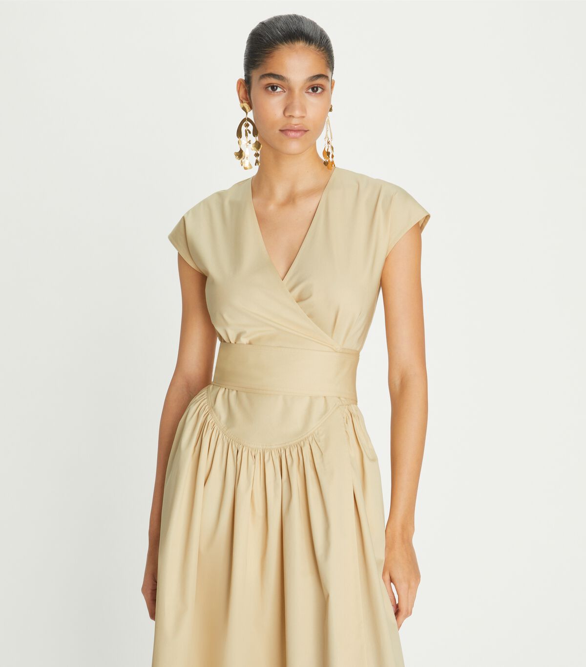 tory burch cotton poplin wrap dress