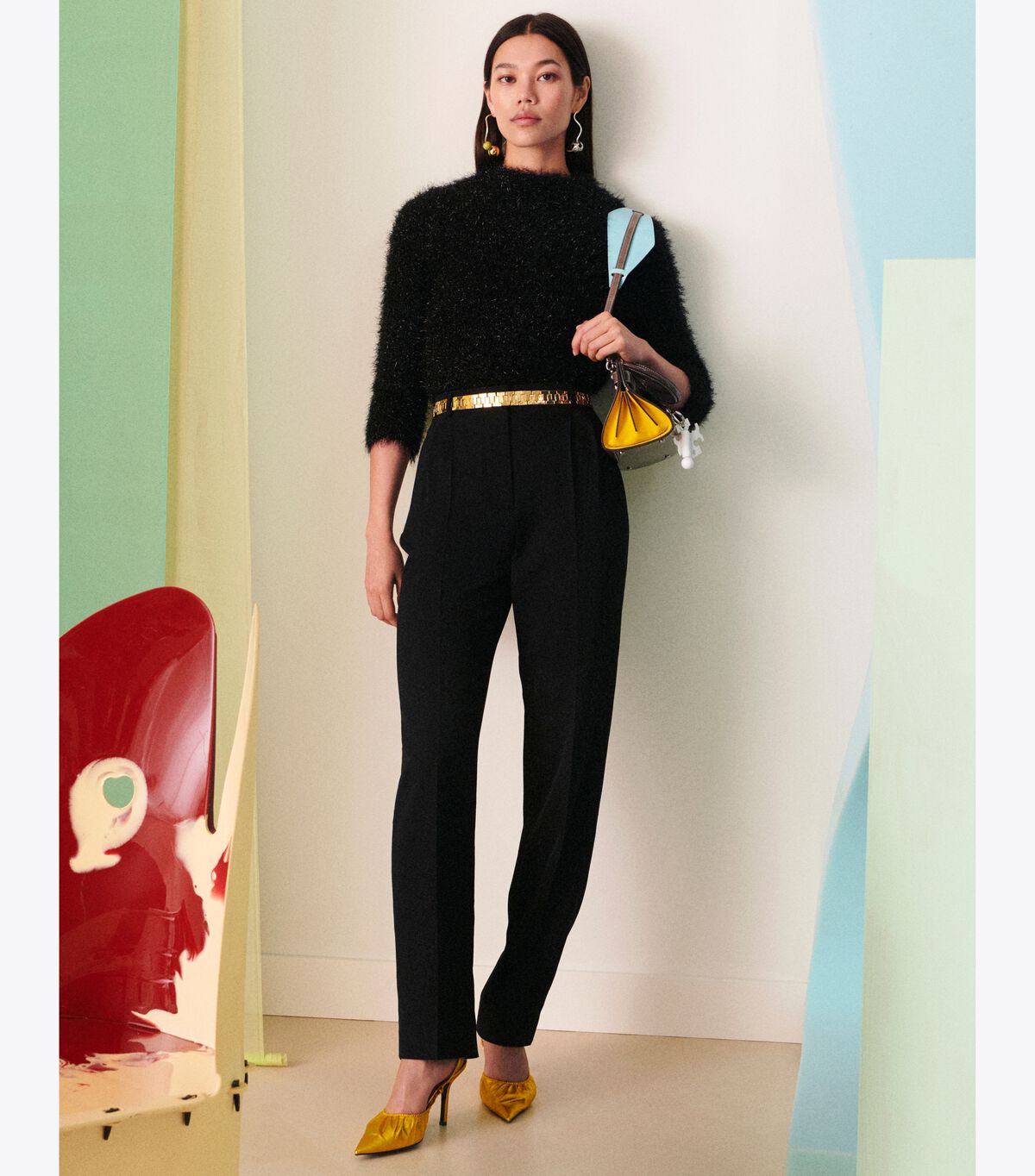 tory burch tinsel mockneck sweater
