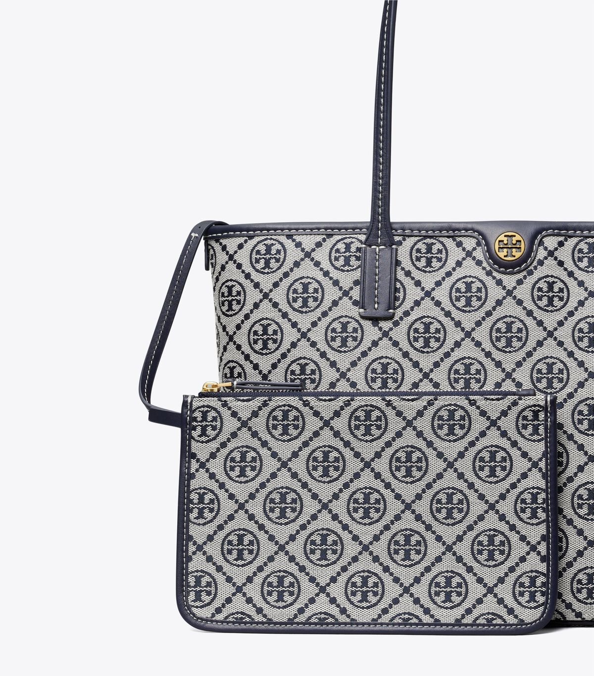 tory burch small t monogram zip tote