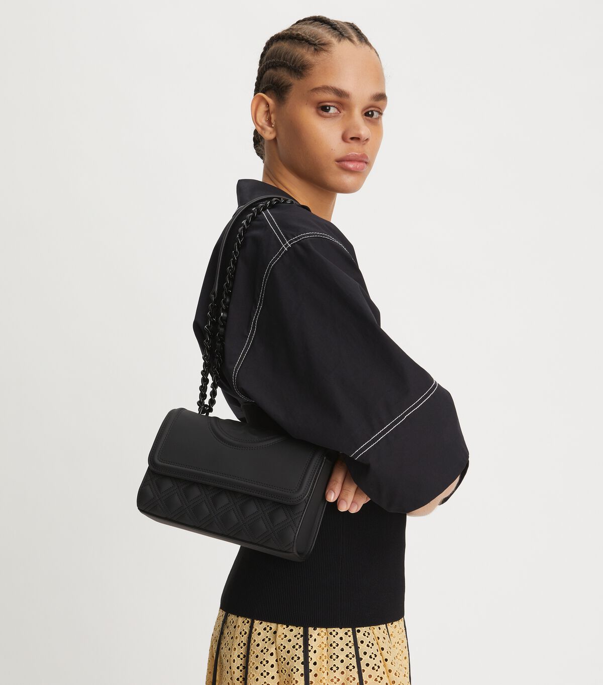 tory burch small fleming matte convertible shoulder bag