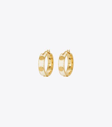 Miller Stud Enamel Hoop Earring