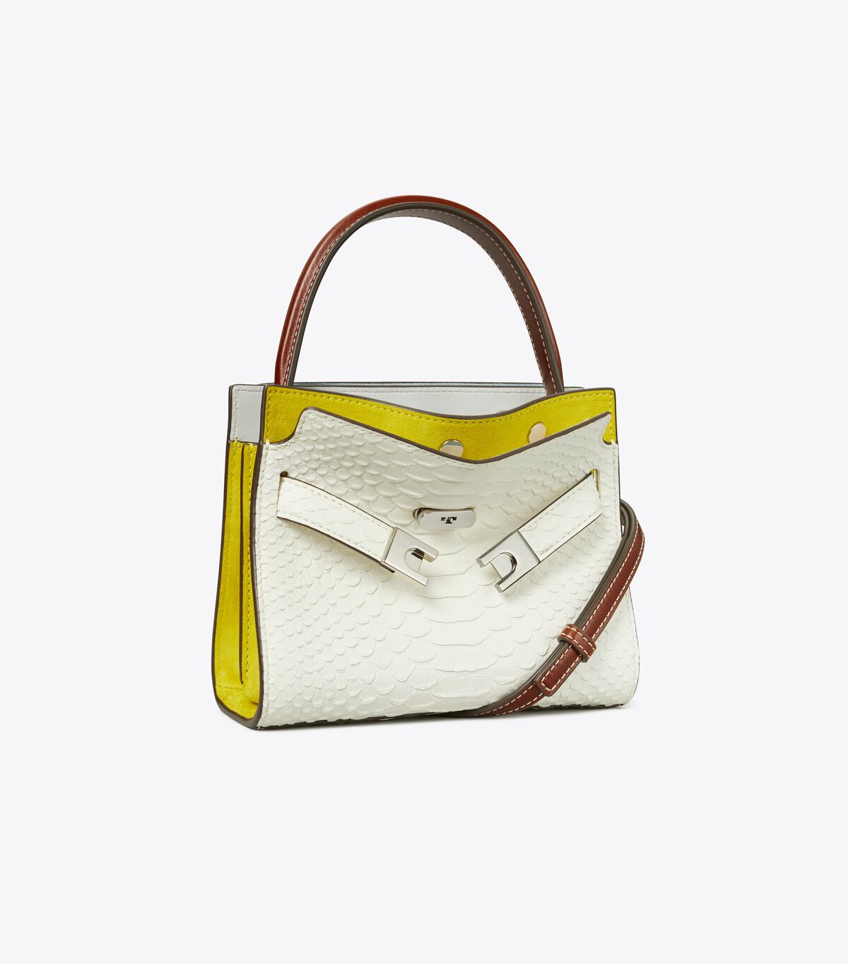 tory burch petite lee radziwill snake embossed double bag