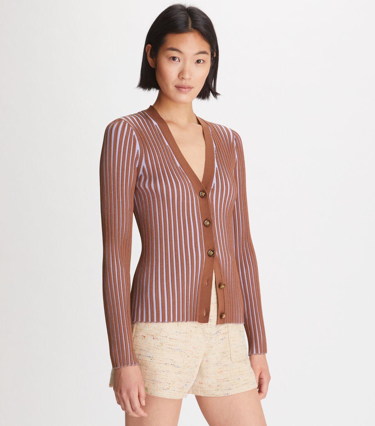 tory burch plaited rib cardigan