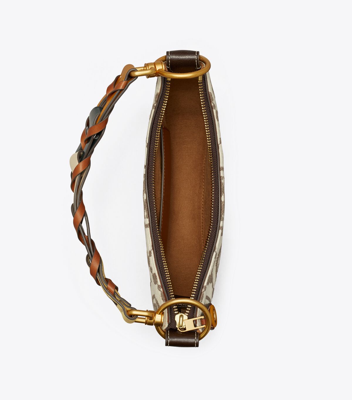 tory burch t monogram grommet mini crescent bag